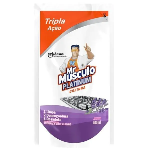 Limpador Mr Músculo Desengordurante para Cozinha Refil 400ml Lavanda 1 UN