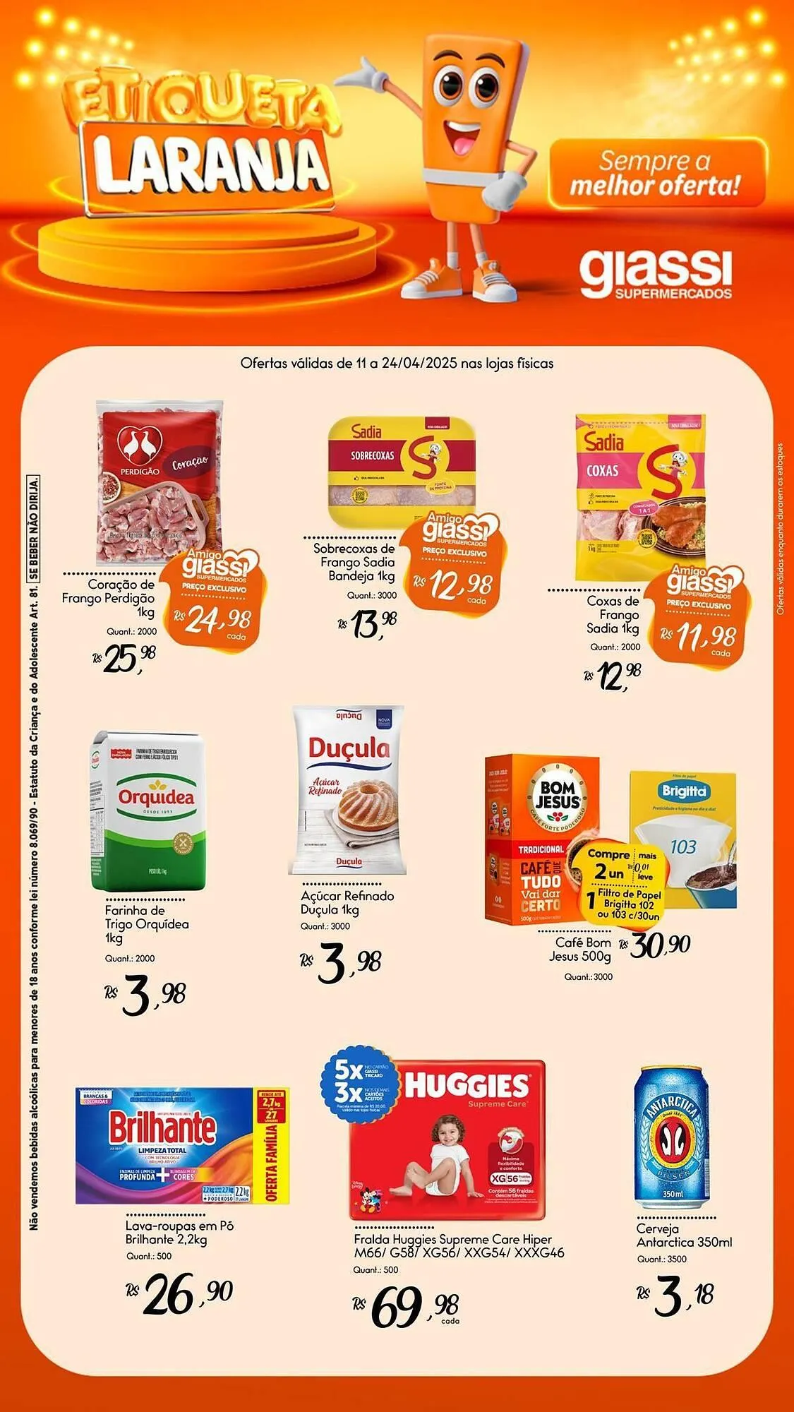 Encarte de Catálogo Giassi Supermercados 14 de abril até 24 de abril 2025 - Pagina 1