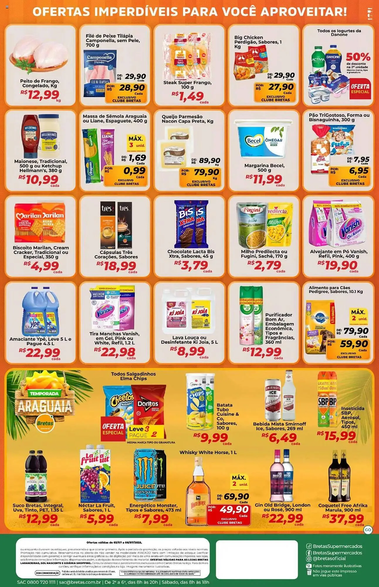 Encarte de Catálogo Supermercados Bretas 3 de julho até 6 de julho 2025 - Pagina 2