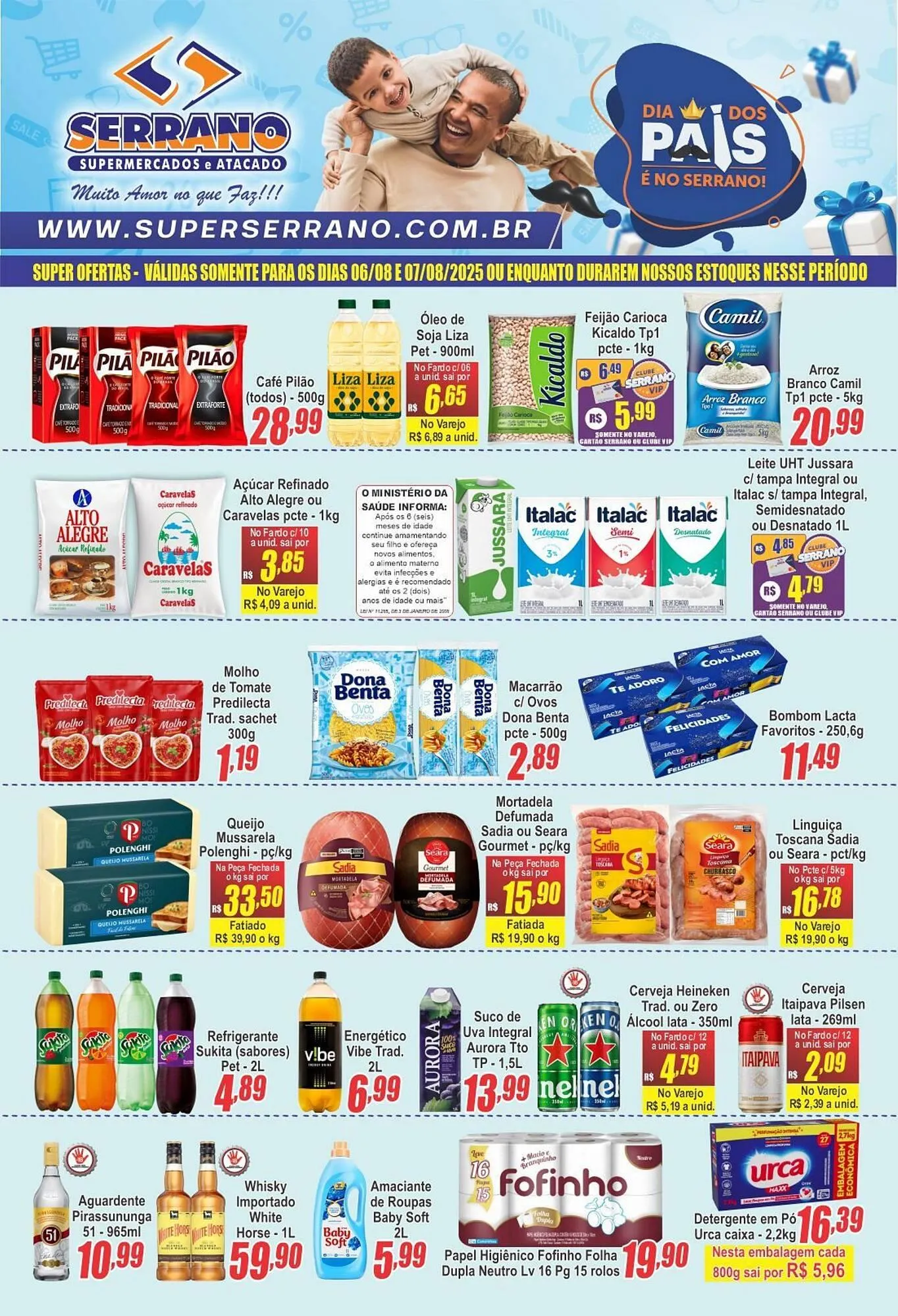 Encarte de Catálogo Serrano Supermercado 6 de agosto até 12 de agosto 2025 - Pagina 1