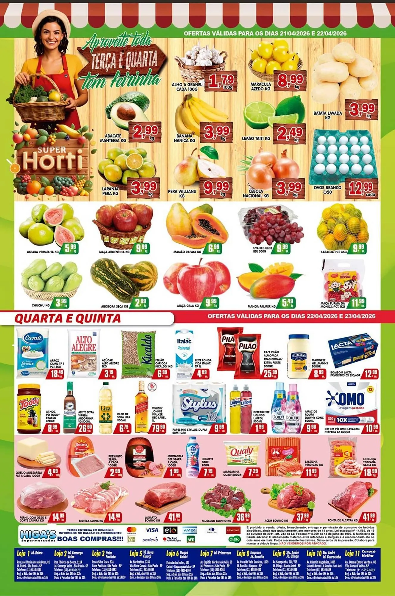 Encarte de Folheto Higa's Supermercado 22 de abril até 28 de abril 2026 - Pagina 3