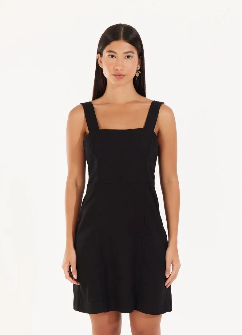 Vestido linho leve preto