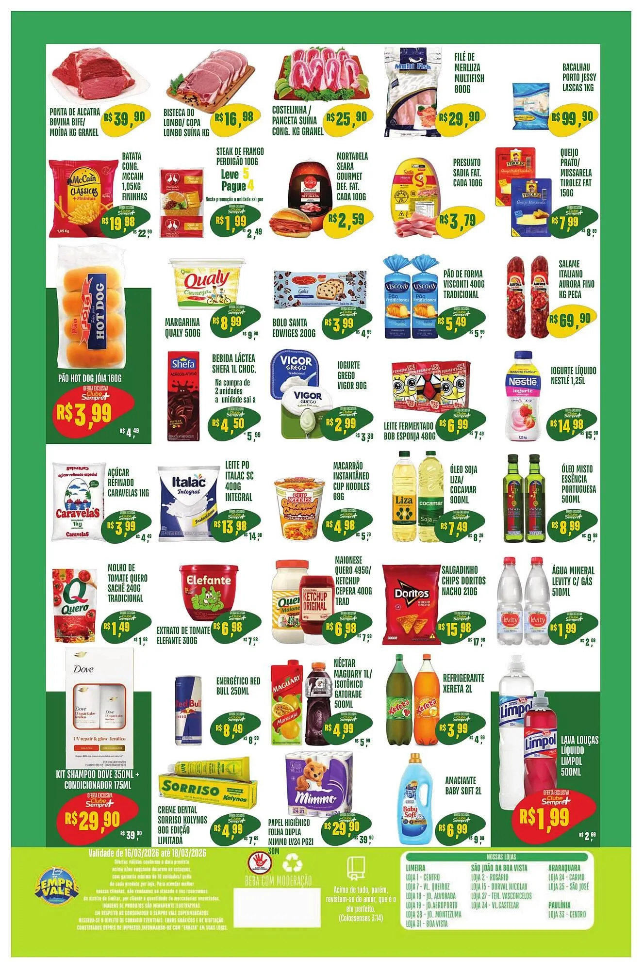 Encarte de Catálogo Sempre Vale Supermercados 16 de março até 18 de março 2026 - Pagina 2