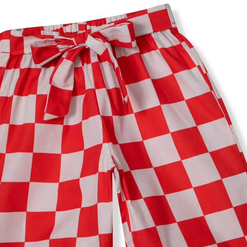 Conjunto Toddler Menina Grid Vermelho