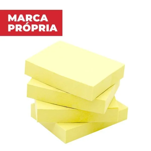 Bloco de Notas Adesivo 38x50mm Amarelo 4 UN 100 FL cada Gimba