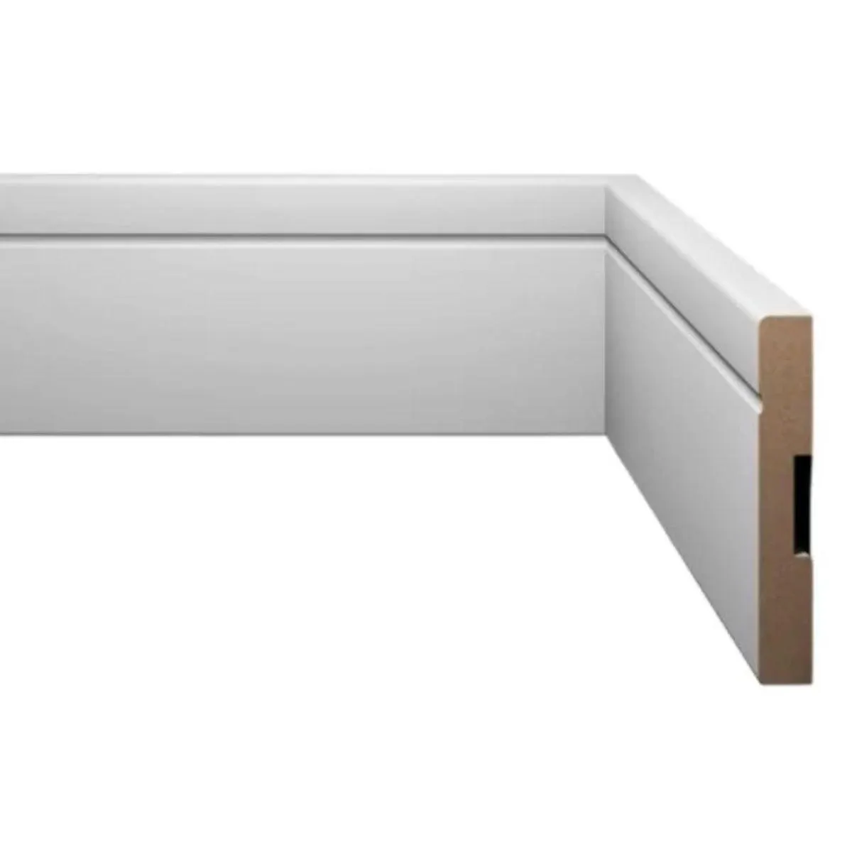 Rodapé de MDF Eucafloor de 10cm Com Friso Da Linha Estilo Branco