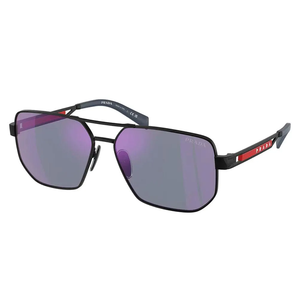 Óculos de sol Masculino Prada Linea Rossa Aviador PS 51ZS 1BO70A Cor Preto Fosco