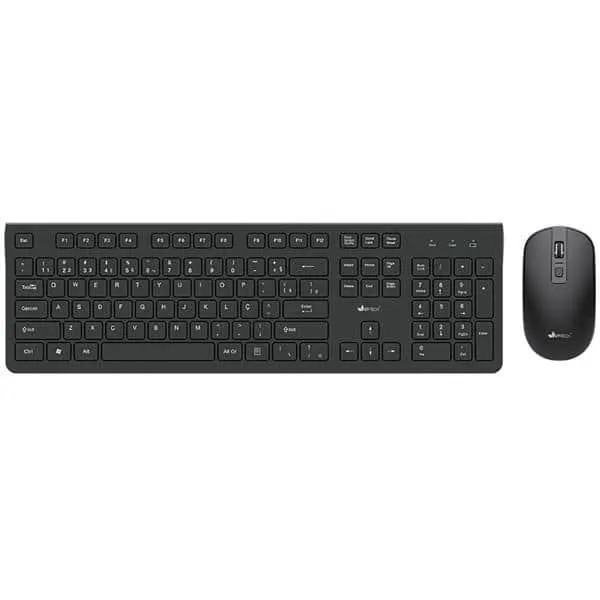 Kit Teclado e Mouse sem Fio, Wireless, Padrão ABNT2, Preto, KMW250, App-Tech - CX 1 UN