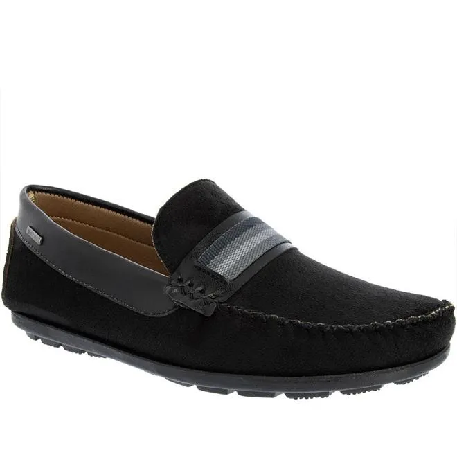 Mocassim Woche Listras Camurça Preto