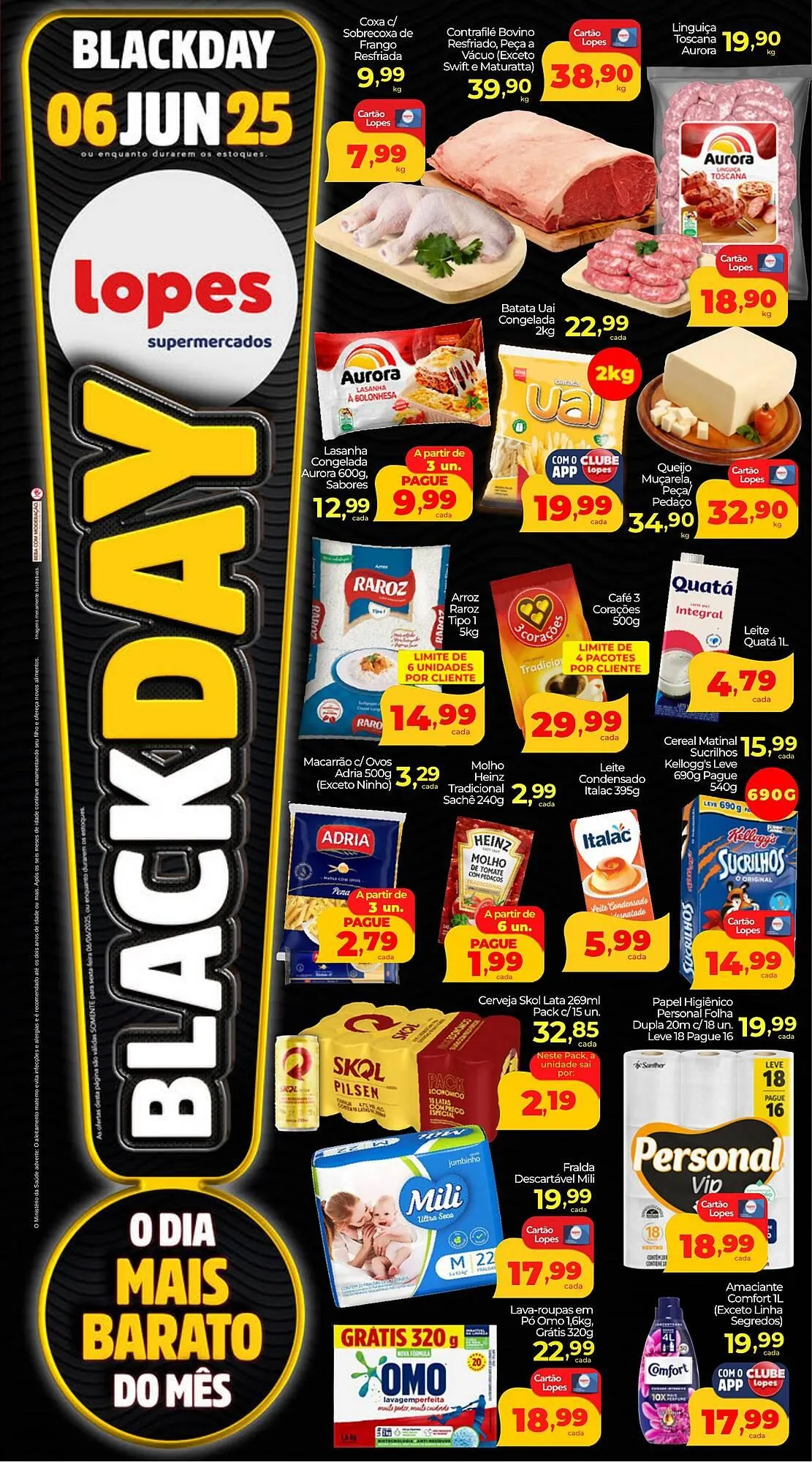 Encarte de Catálogo Lopes Supermercados 6 de junho até 9 de junho 2025 - Pagina 1