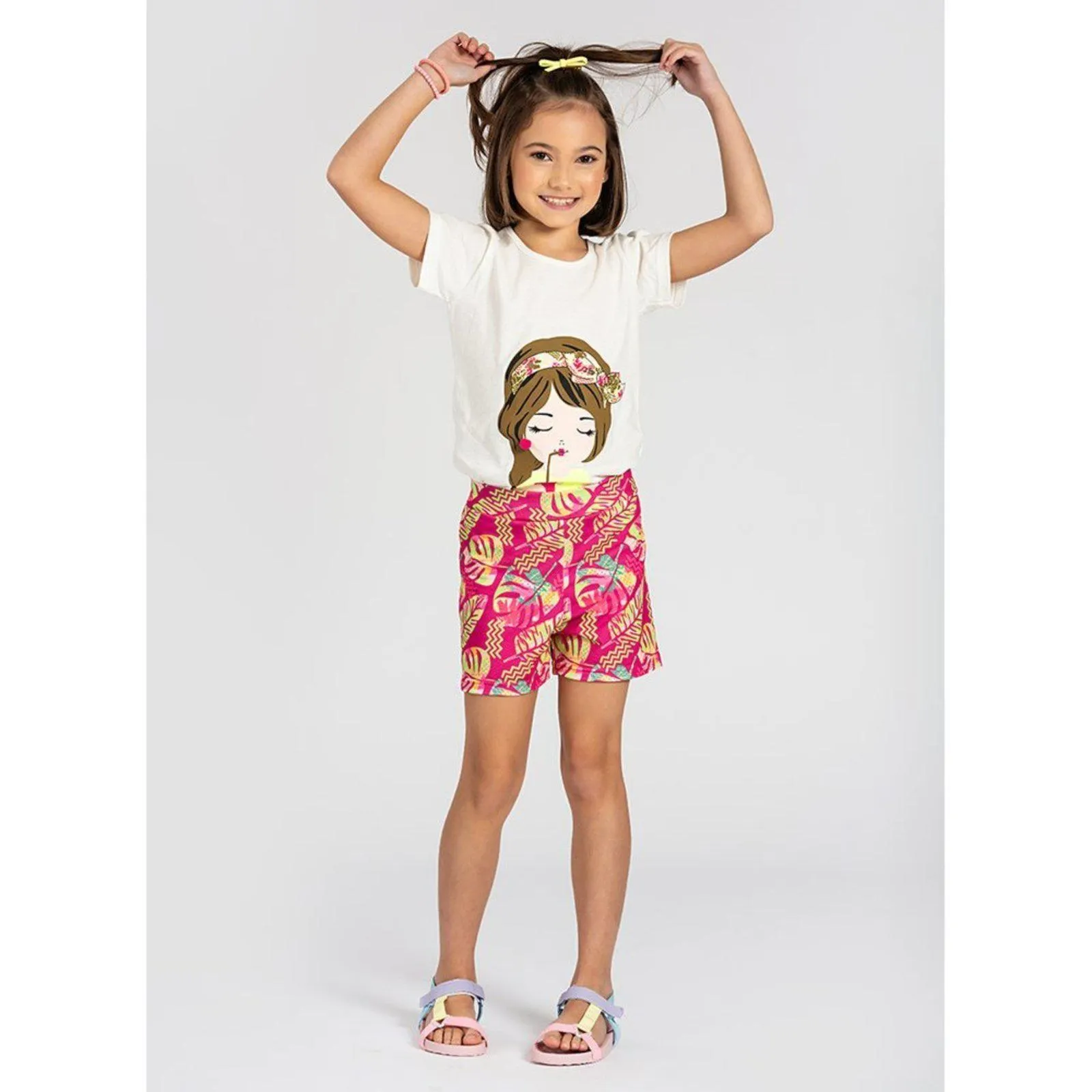 Conjunto Curto Verão Menina Blusa e Shorts