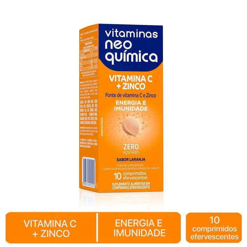 Vitamina C + Zinco Neo Química Com 10 Comprimidos Efervescentes