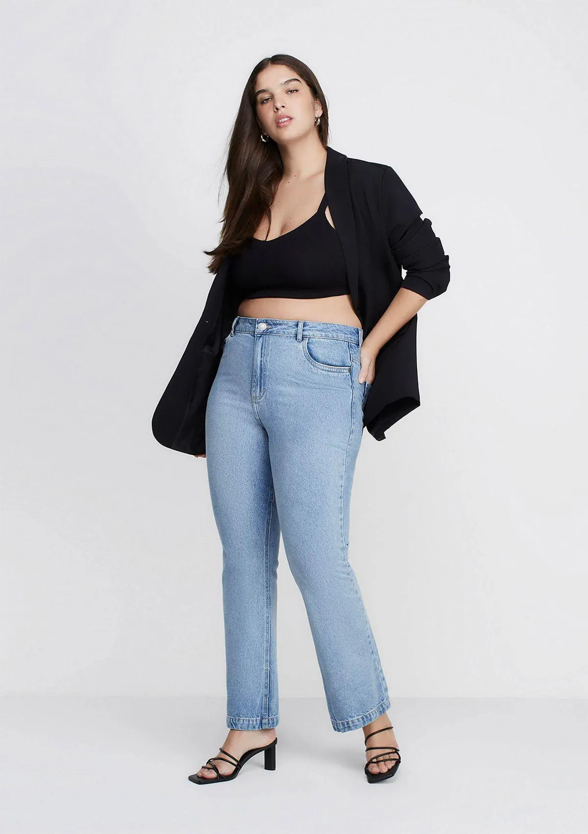 Calça Jeans Bootcut Cintura Média E-co2 Denim - Azul