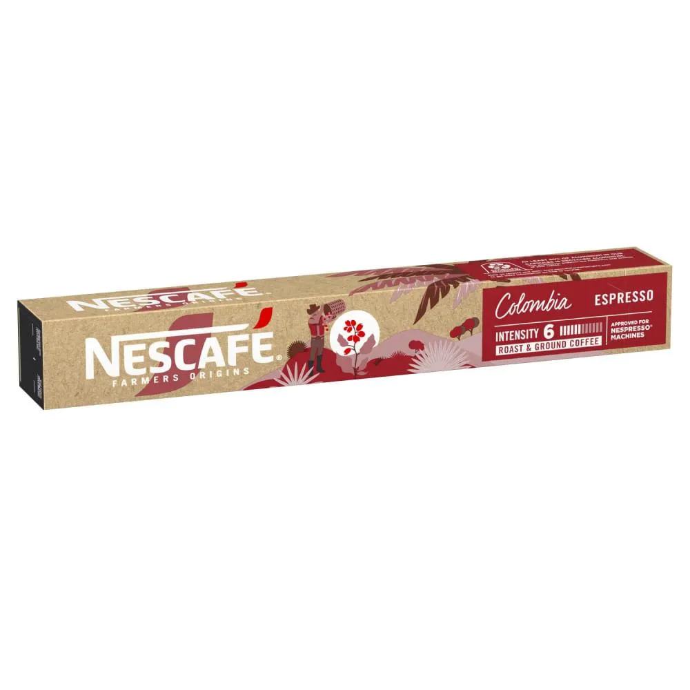 Café em Cápsula Nescafé Espresso Farmers Origins Colômbia Caixa 44g com 10 Unid