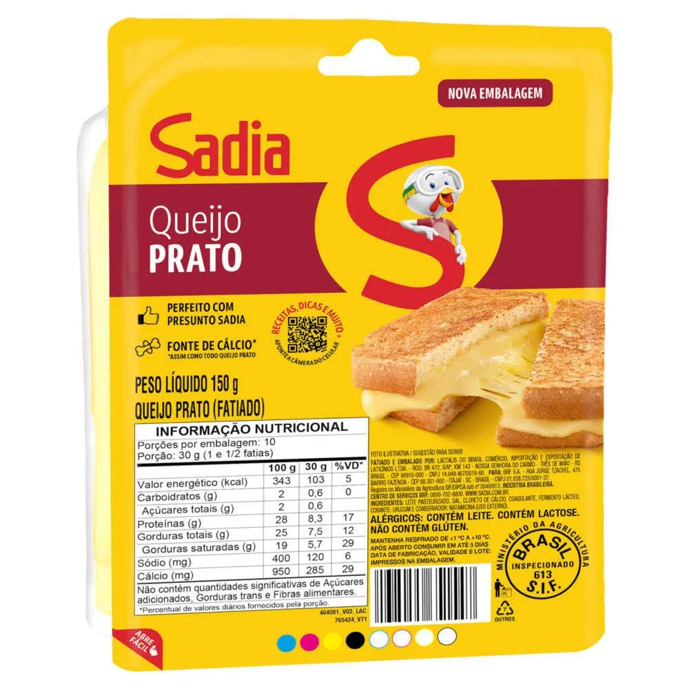 Queijo Prato Sadia 150g Fatiado