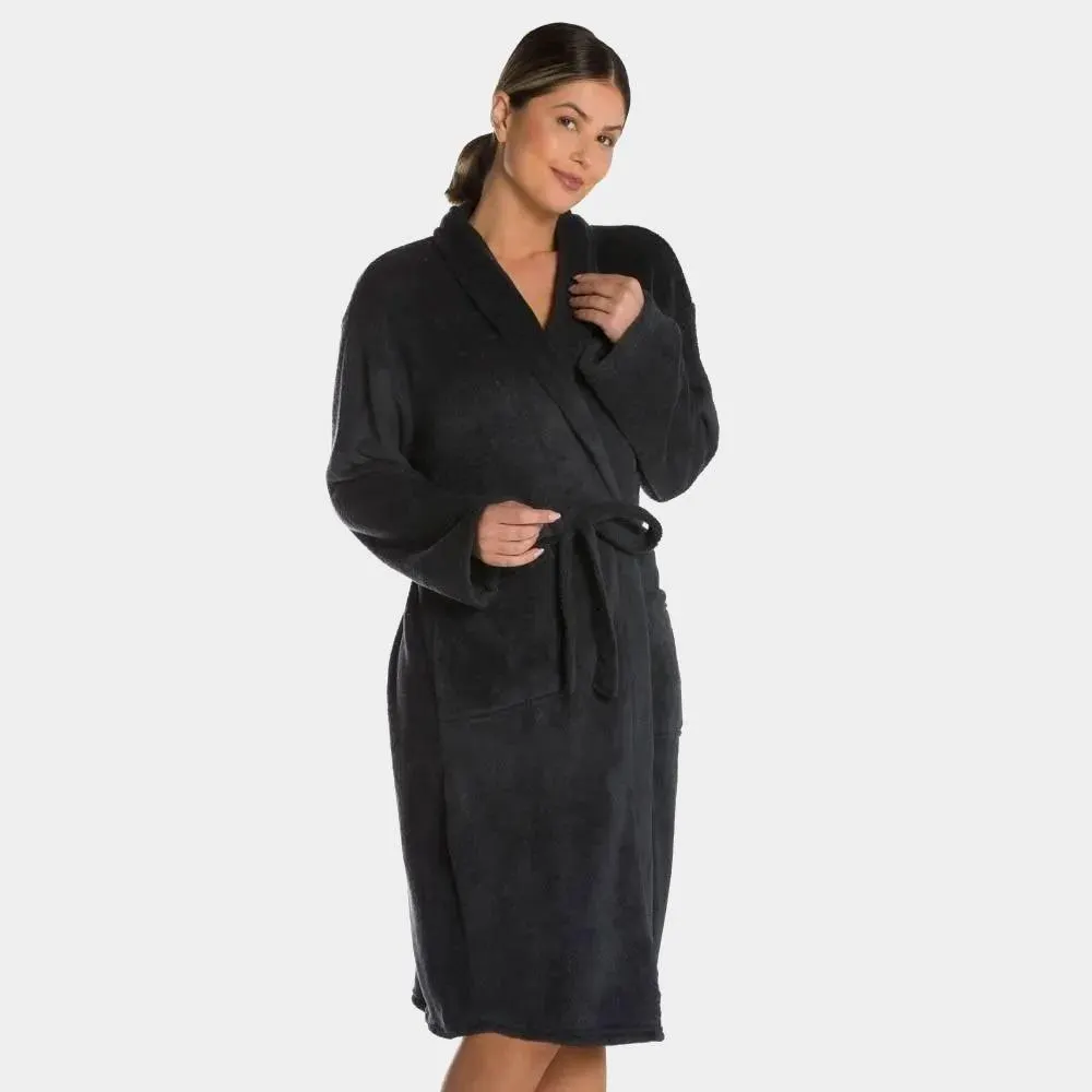 Roupão Adulto M Microfibra Paris Havan Casa - Carbono