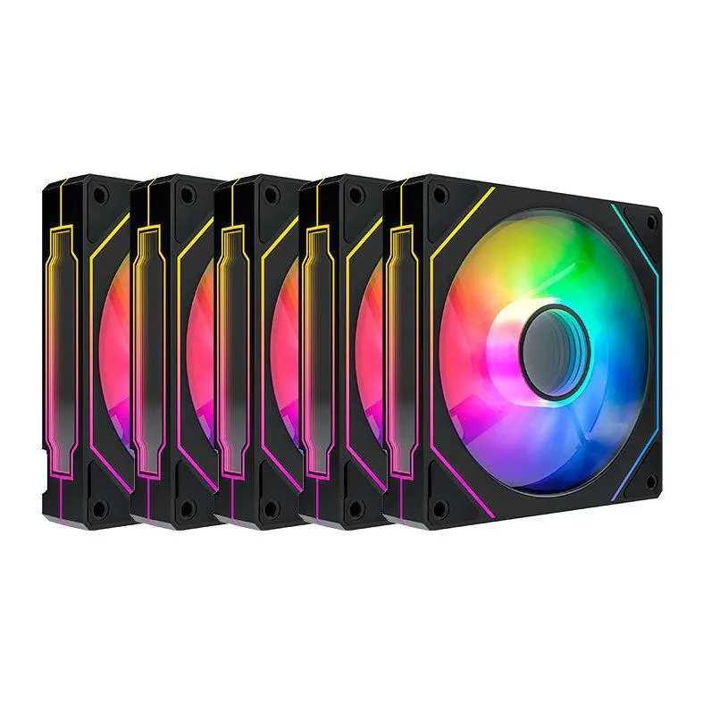 Kit Ventoinhas Acegeek Chain Magnetic, ARGB, 5x120mm, Preto, AG-CHAIN-MAGNETIC-5X1-BK