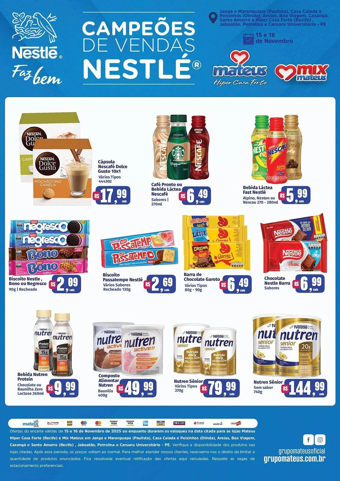 Encarte de Catálogo Supermercados Mateus 15 de novembro até 16 de novembro 2025 - Pagina 1