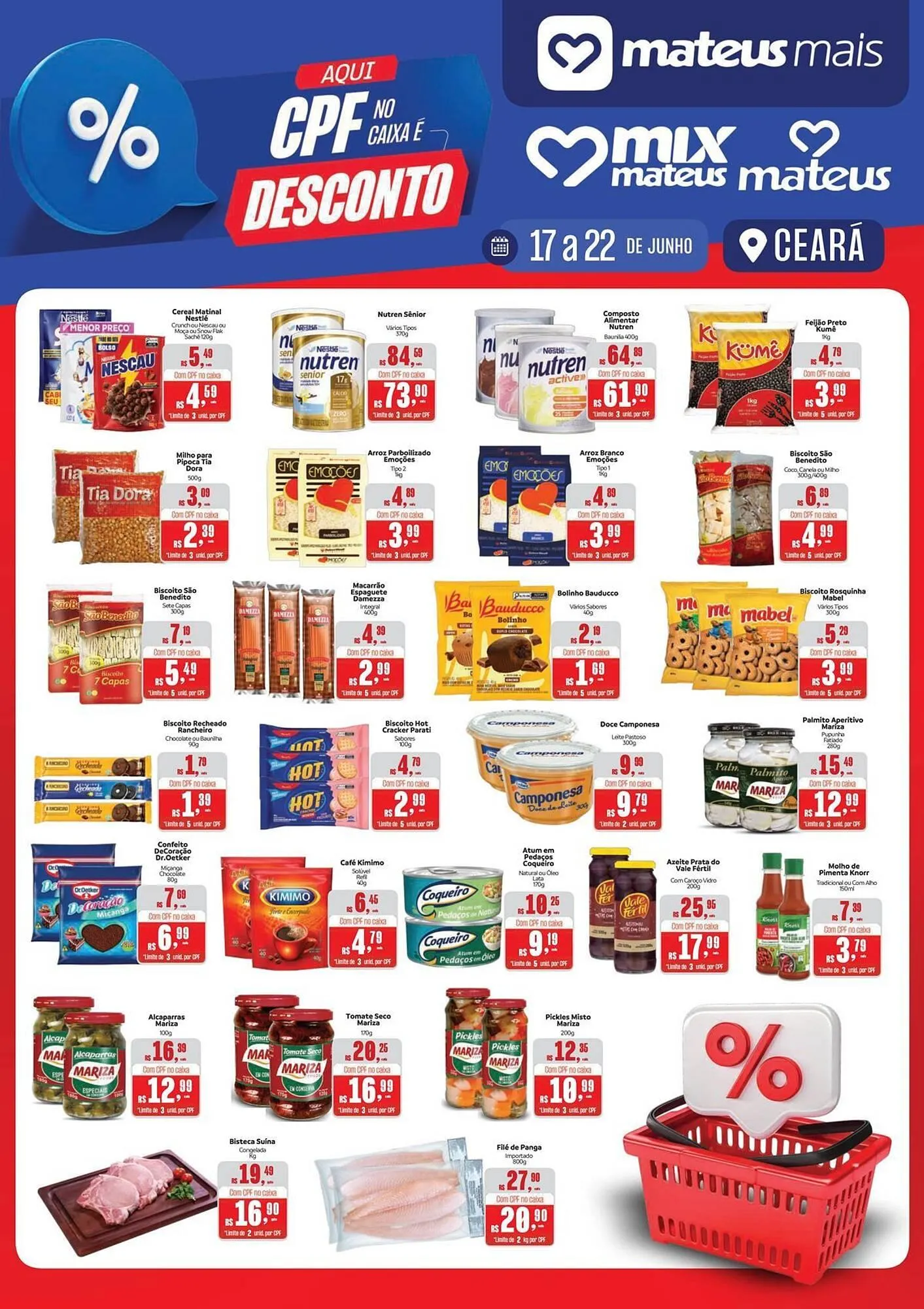 Encarte de Catálogo Supermercados Mateus 17 de junho até 22 de junho 2025 - Pagina 1