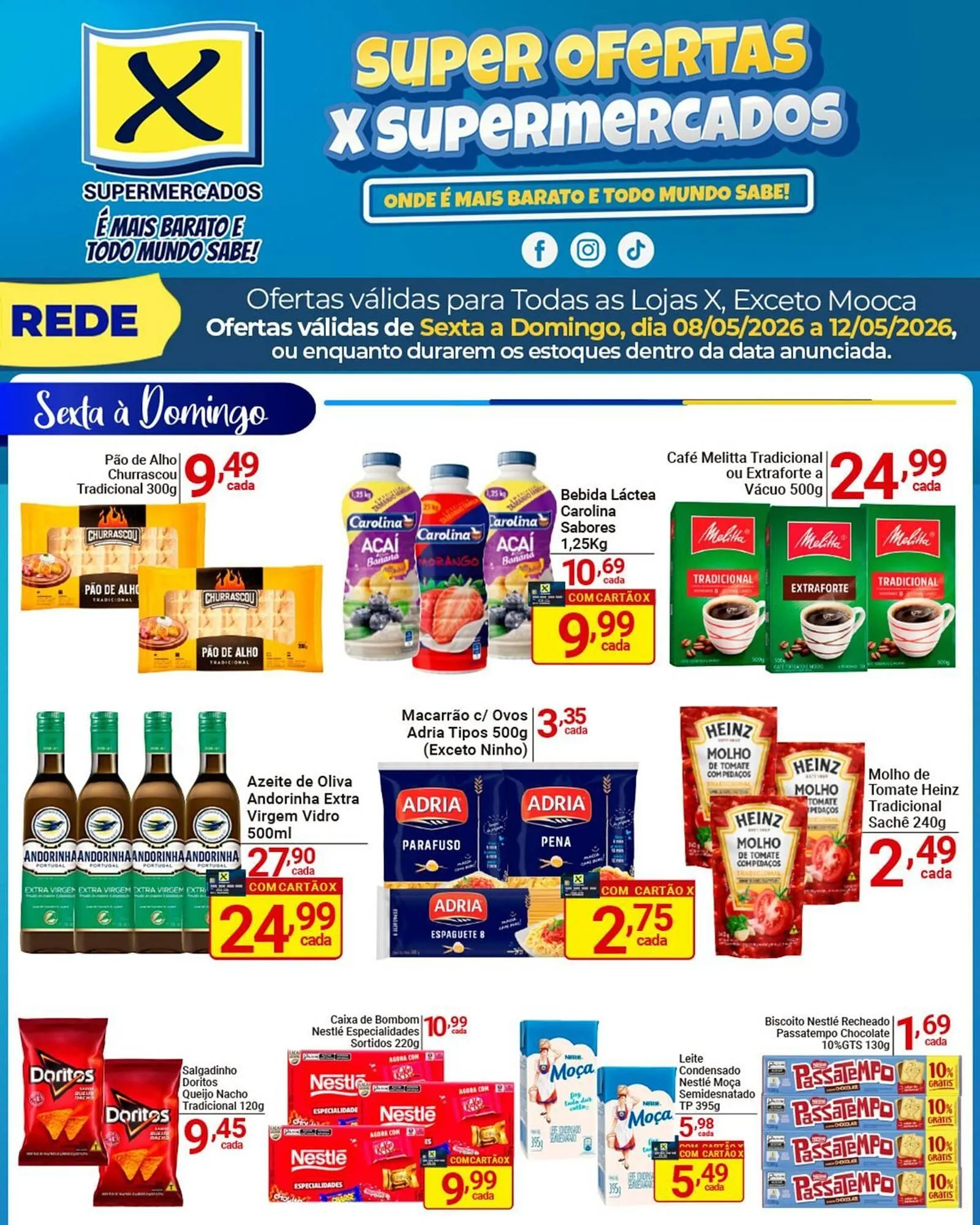 Encarte de Folheto X Supermercados 8 de maio até 12 de maio 2026 - Pagina 1