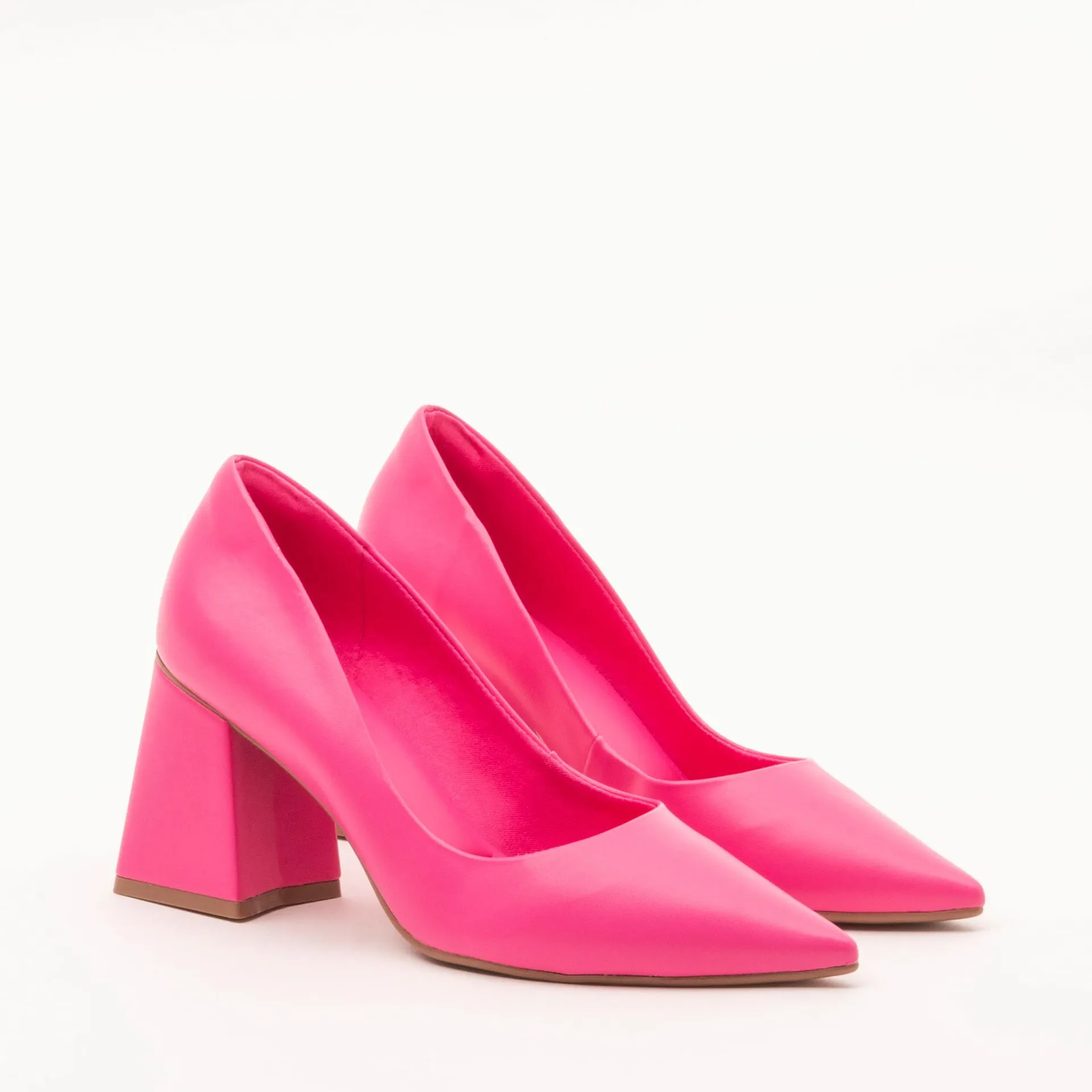 Scarpin Salto Bloco - ROSA CHOQUE