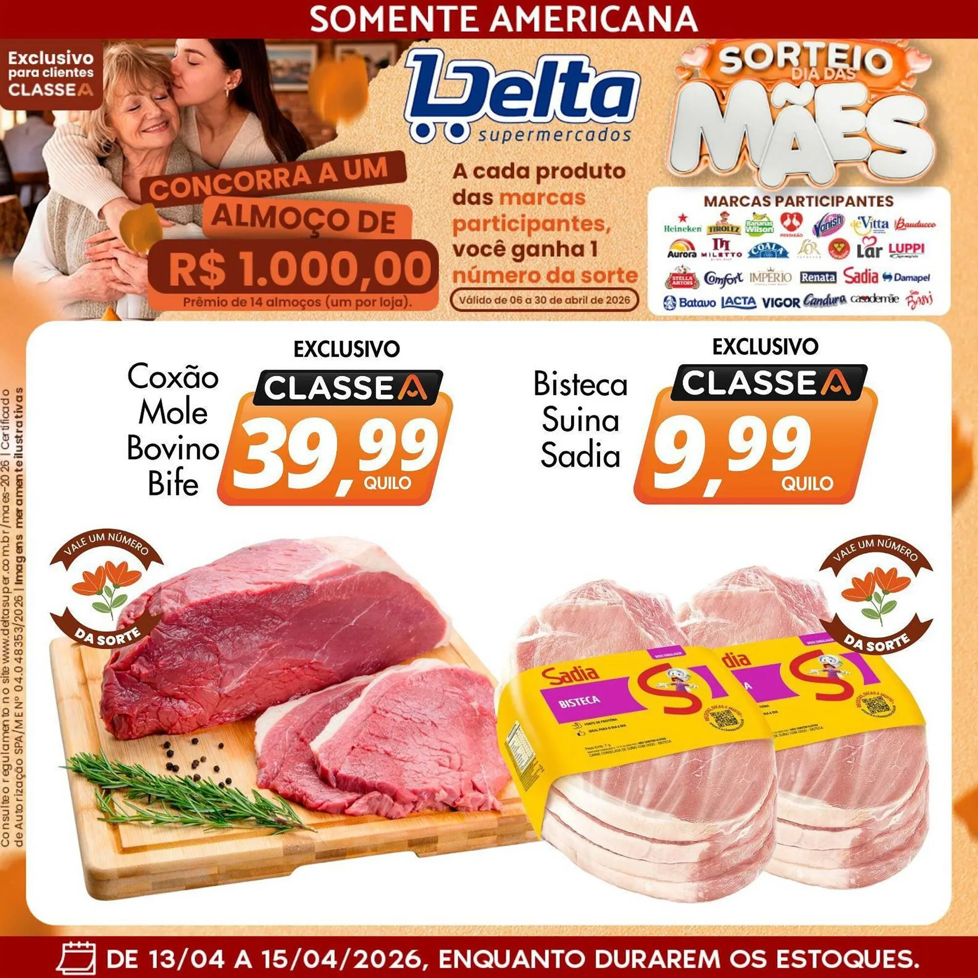 Encarte de Catálogo Delta Supermercados 13 de abril até 15 de abril 2026 - Pagina 1