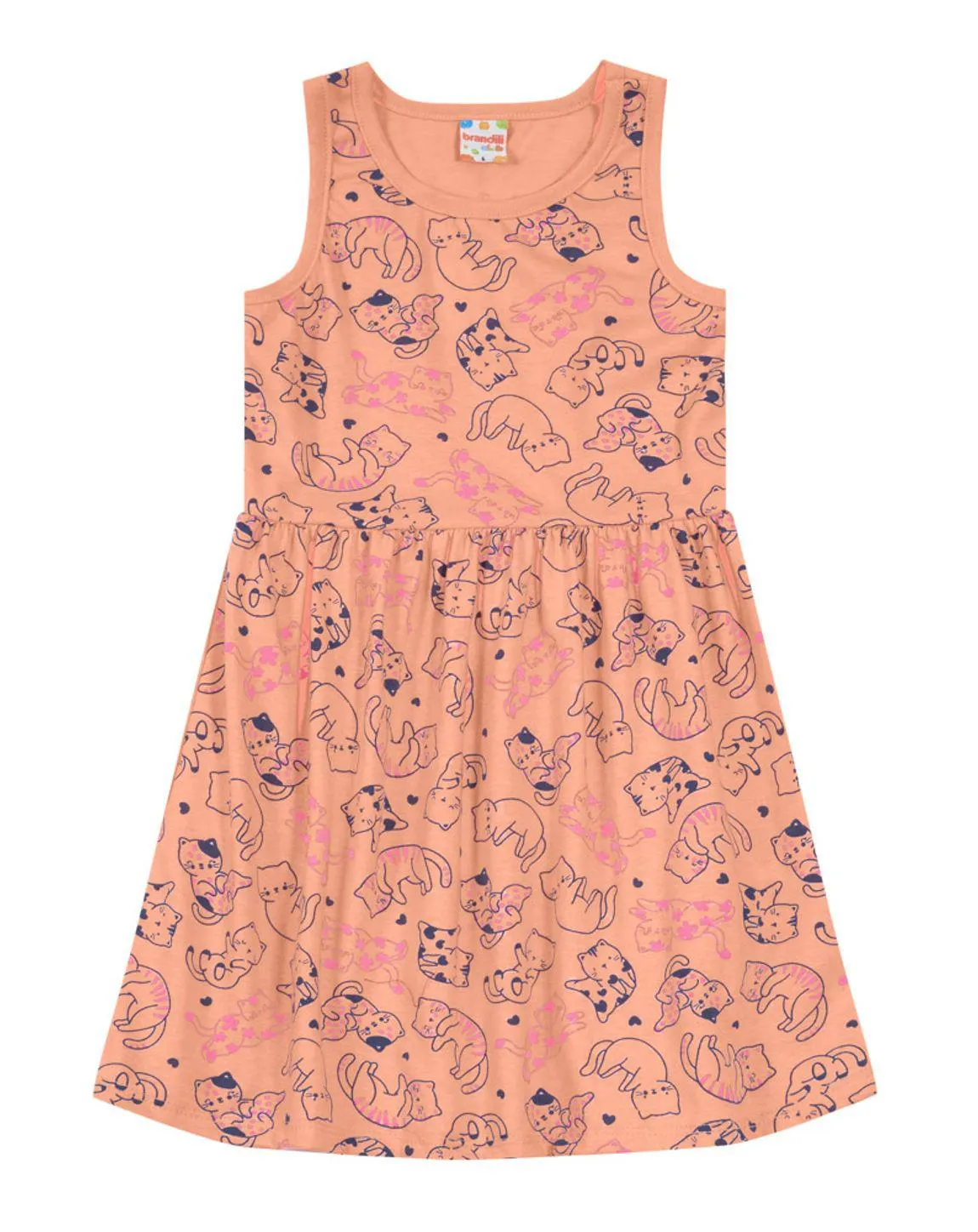 Vestido regata estampado Infantil menina Brandili