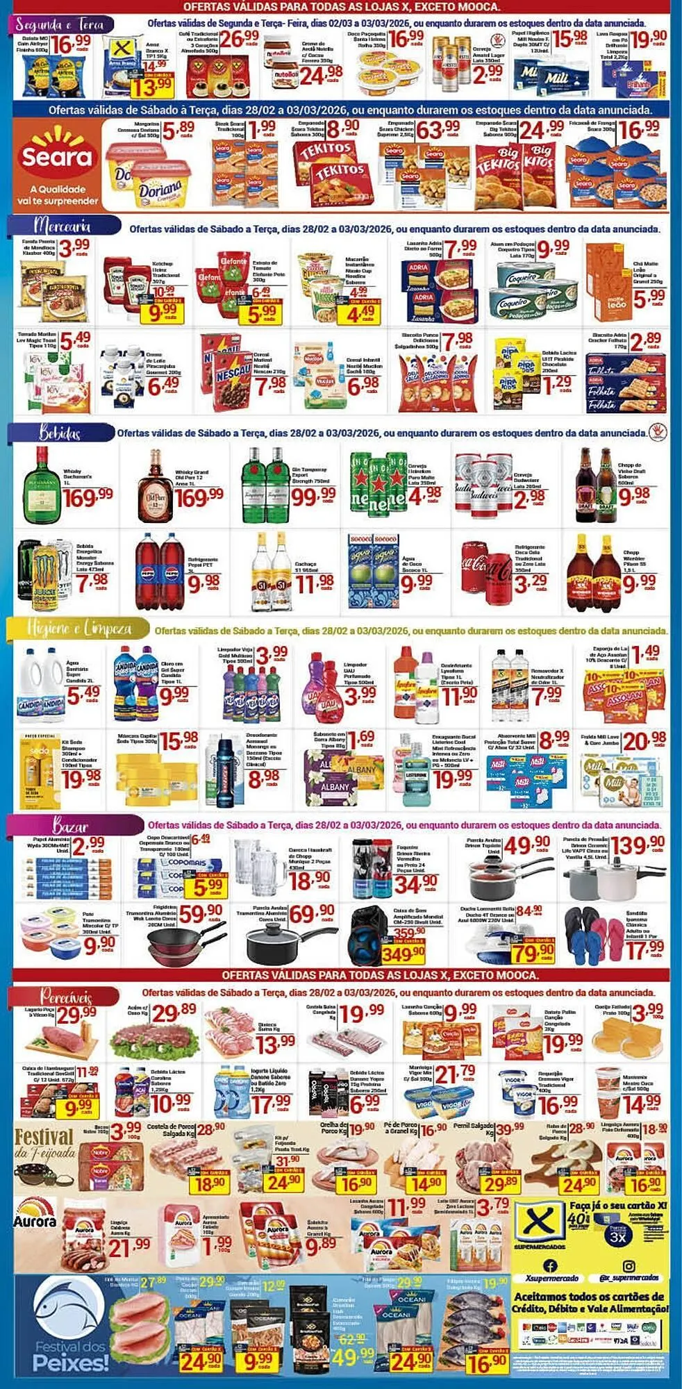 Encarte de Folheto X Supermercados 28 de fevereiro até 3 de março 2026 - Pagina 1