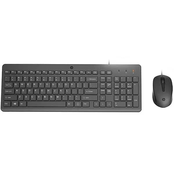 Teclado e Mouse com fio USB HP 150, Design Ergonômico, Tecla Silenciosa, Layout ABNT - CX 1 UN