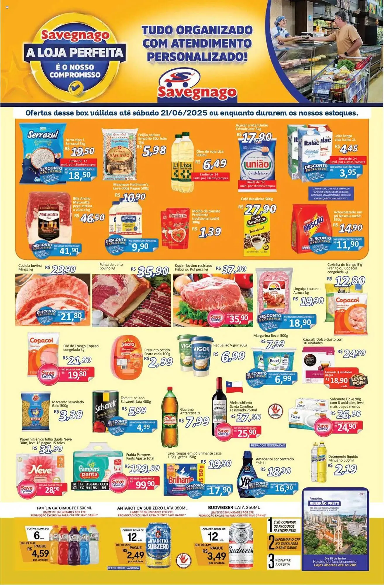 Encarte de Catálogo Supermercados Savegnago 19 de junho até 23 de junho 2025 - Pagina 1