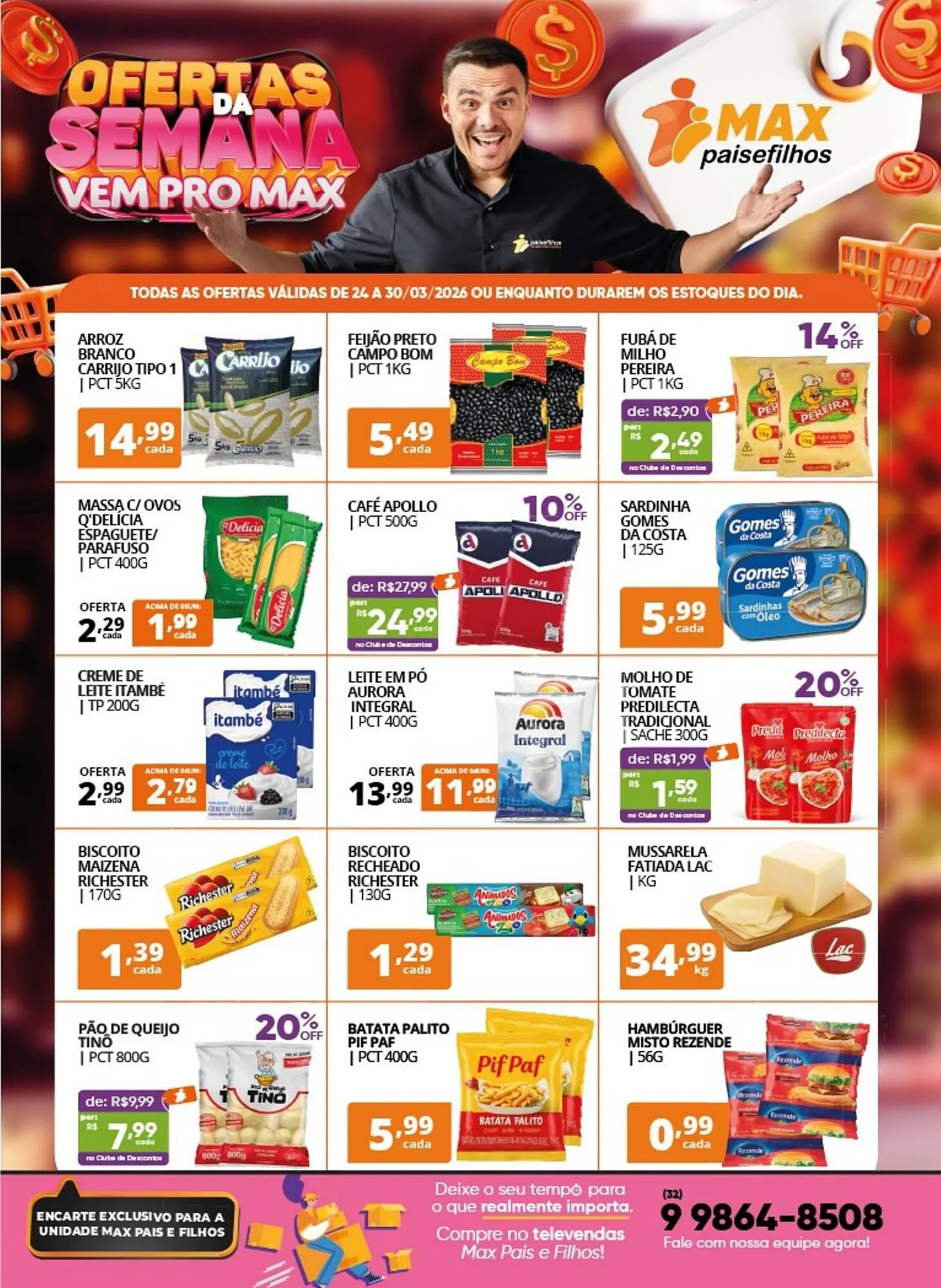 Encarte de Catálogo Pais e Filhos Supermercados 24 de março até 30 de março 2026 - Pagina 1