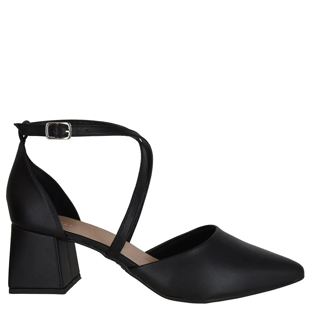 SAPATO SALTO QUADRADO MEDIO TIRAS CRUZADAS DI SANTINNI