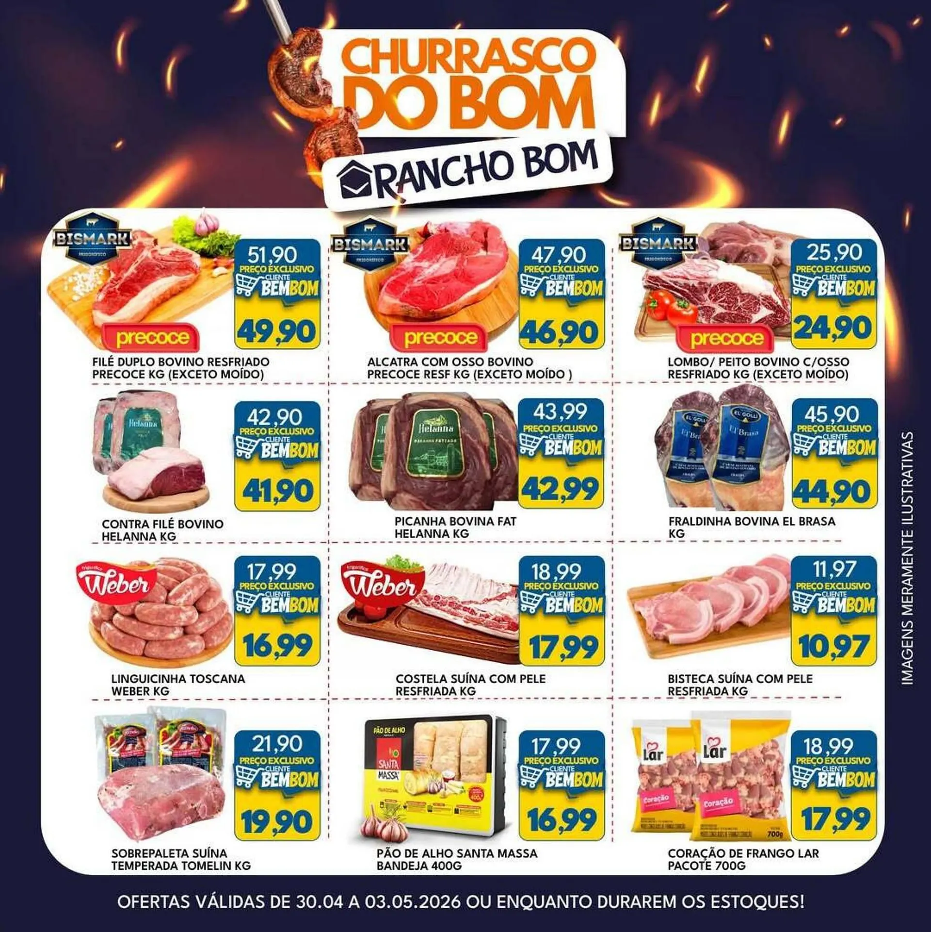 Encarte de Catálogo Rancho Bom Supermercados 30 de abril até 3 de maio 2026 - Pagina 1