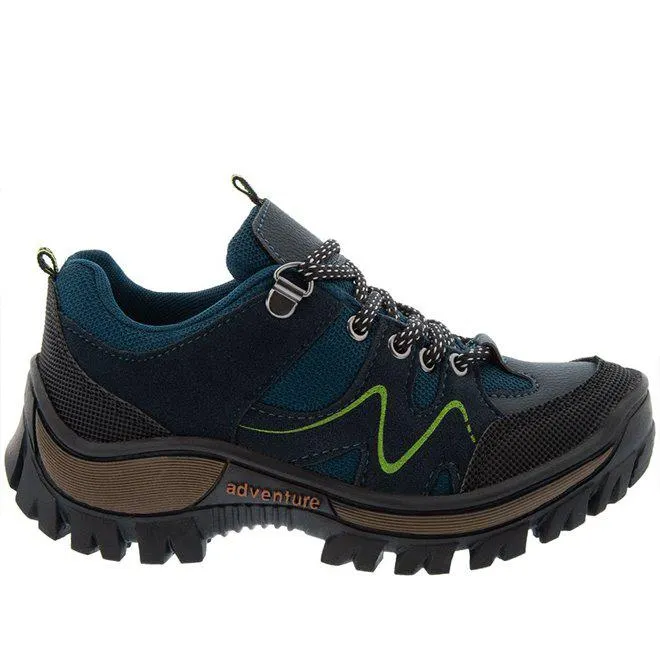 Bota Trekking Infantil Vertus Recortes Camurça Marinho
