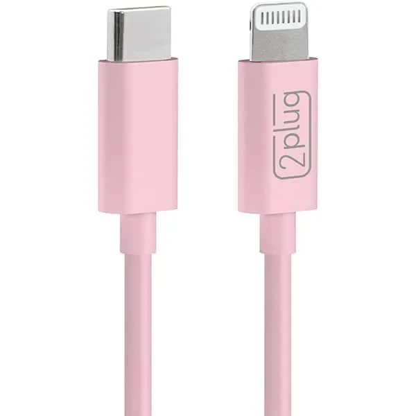 Cabo USB C para lightning, certificado Apple, 1m, Rosa, 2Plug - CX 1 UN