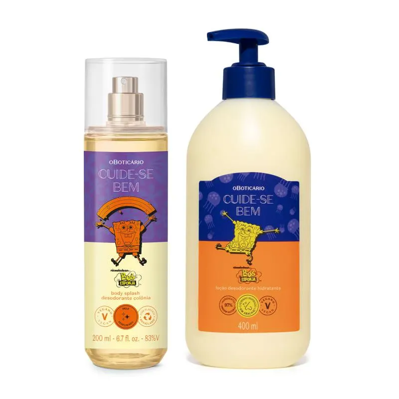 Combo Cuide-se Bem Bob Esponja Calça Quadrada: Body Splash 200ml + Loção Corporal 400ml