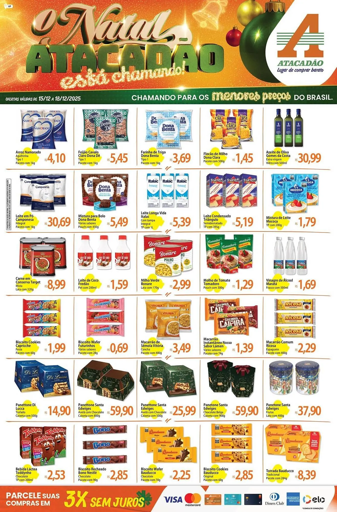 Encarte de Folheto Atacadão 15 de dezembro até 18 de dezembro 2025 - Pagina 1