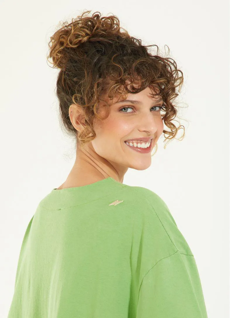 Vestido algodao basic verde