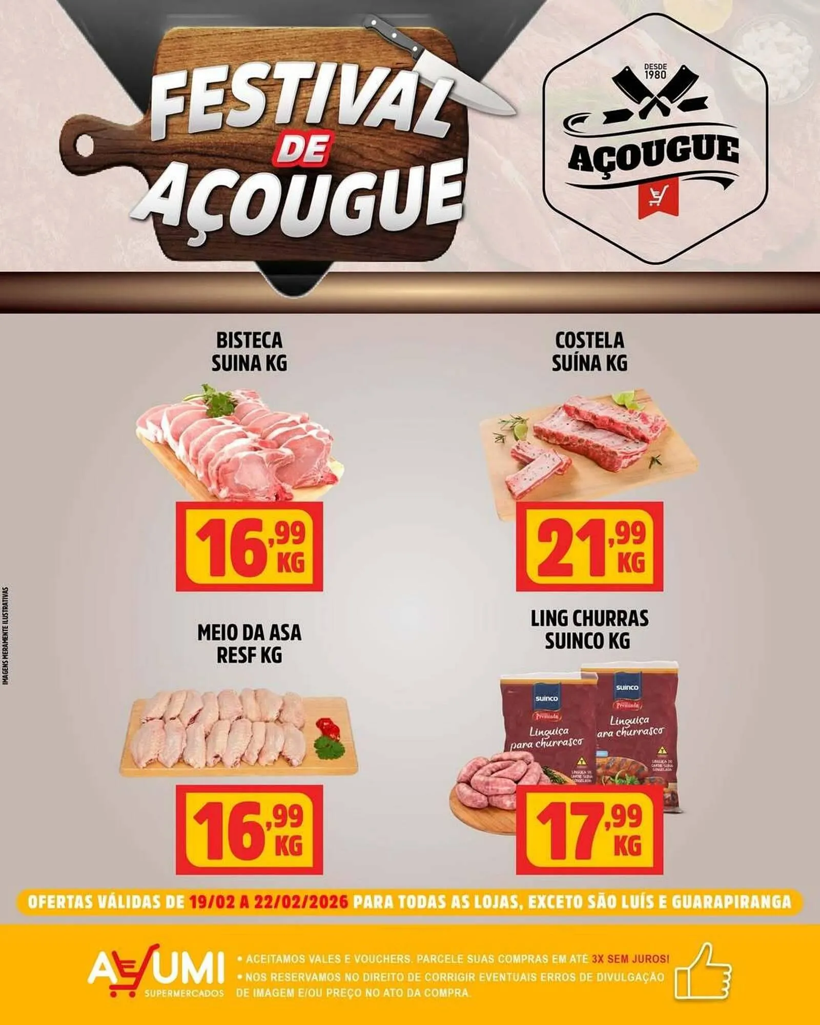 Encarte de Folheto Ayumi Supermercados 19 de fevereiro até 22 de fevereiro 2026 - Pagina 1