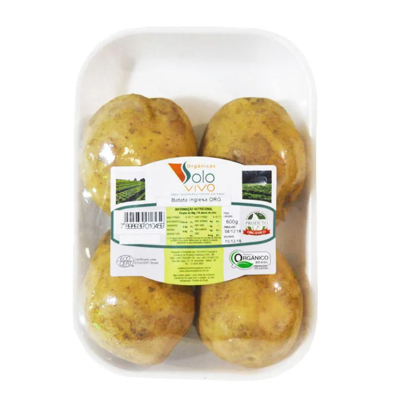 Batata Inglesa Organica Solo Vivo 600g Bdj