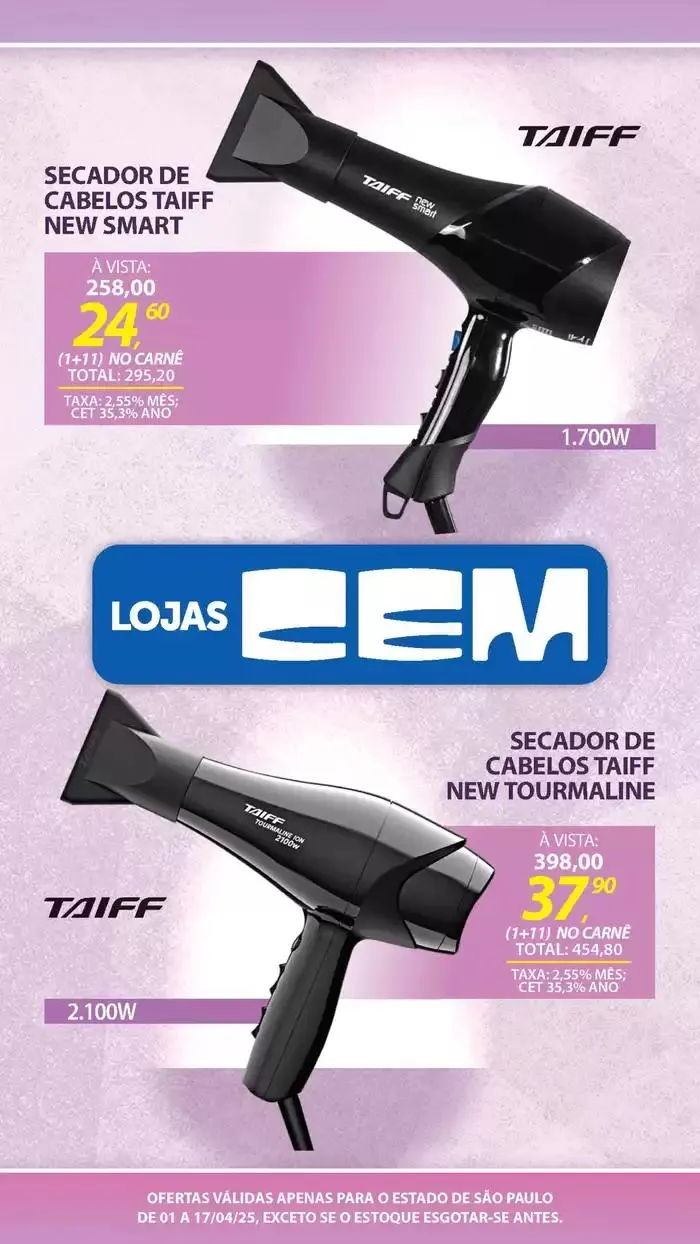 Encarte de Encarte Lojas Cem 3 de abril até 17 de abril 2025 - Pagina 134