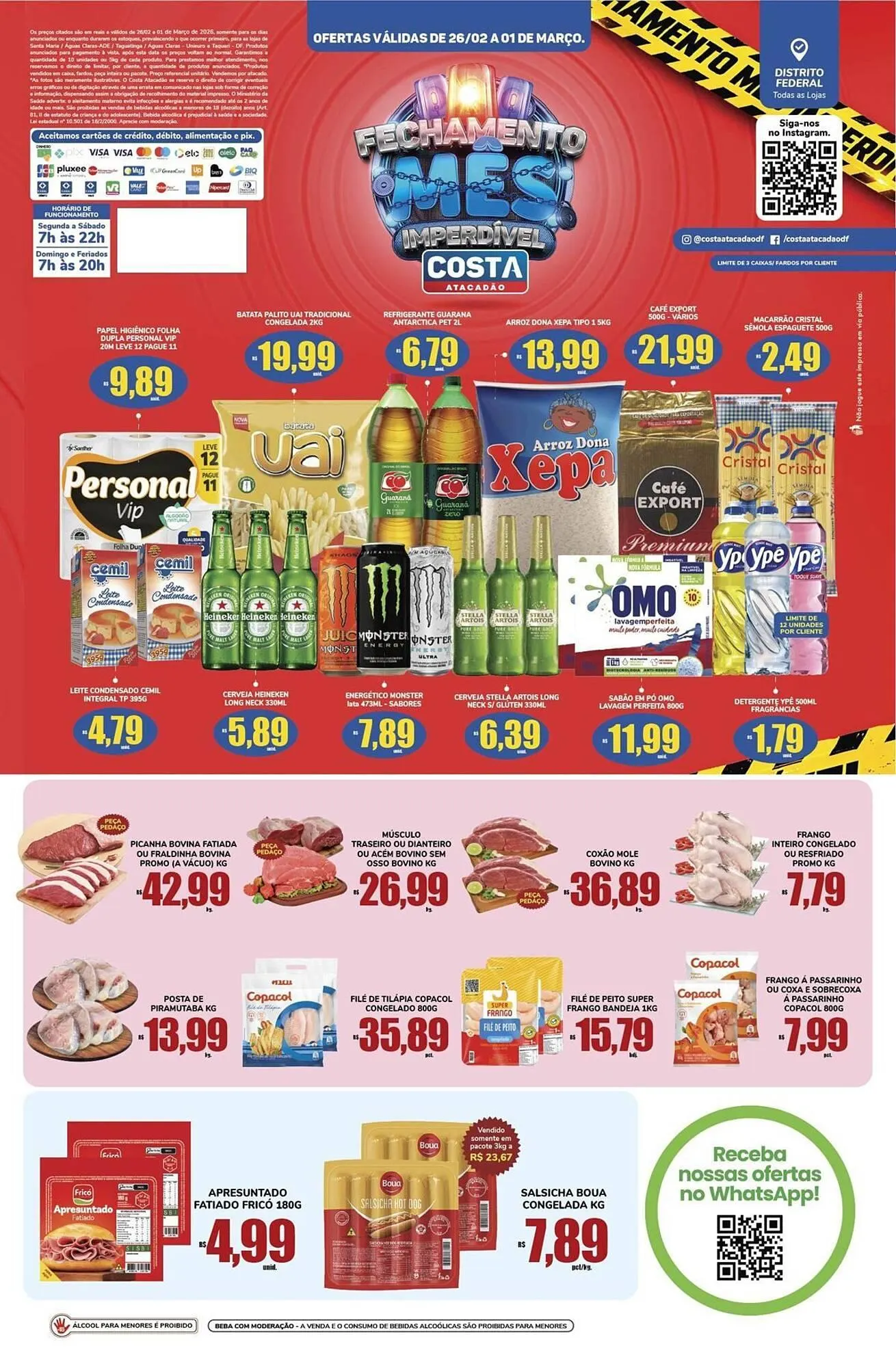 Encarte de Tabloide Costa Atacadão 26 de fevereiro até 1 de março 2026 - Pagina 1