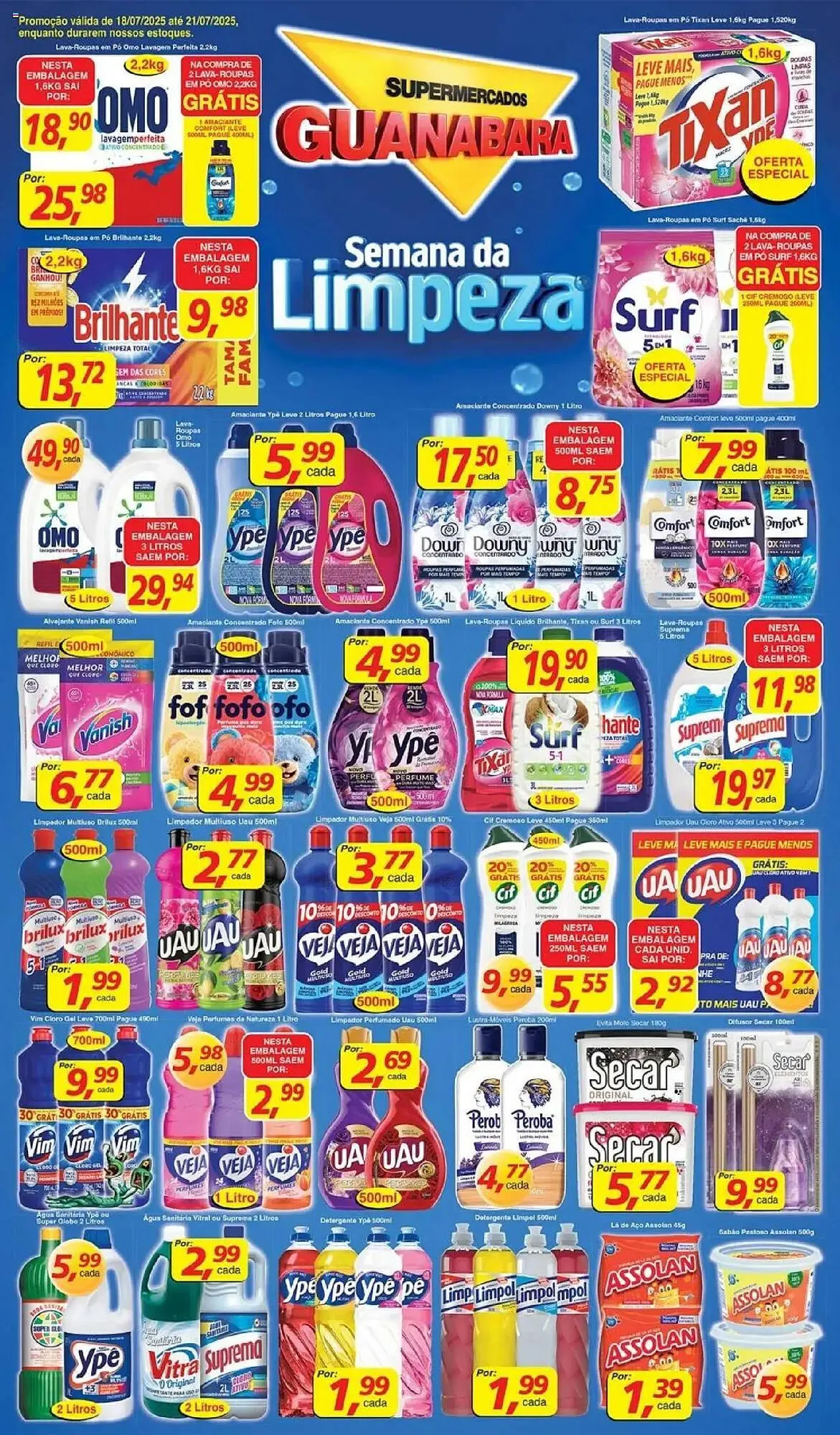 Encarte de Catálogo Supermercados Guanabara 18 de julho até 21 de julho 2025 - Pagina 1