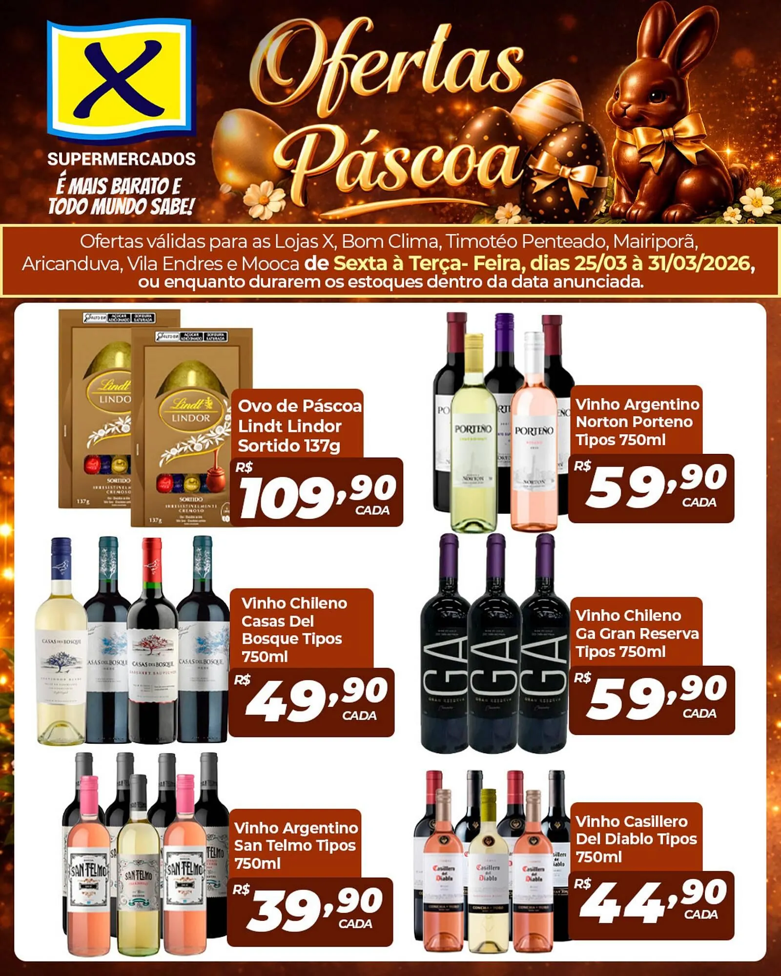 Encarte de Folheto X Supermercados 25 de março até 31 de março 2026 - Pagina 1