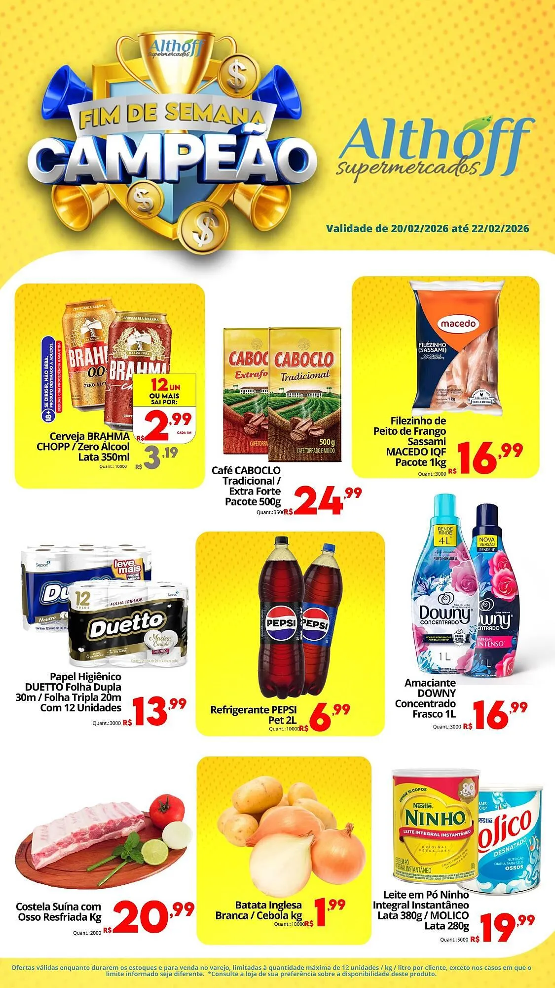 Encarte de Encarte Althoff Supermercados 20 de fevereiro até 22 de fevereiro 2026 - Pagina 1
