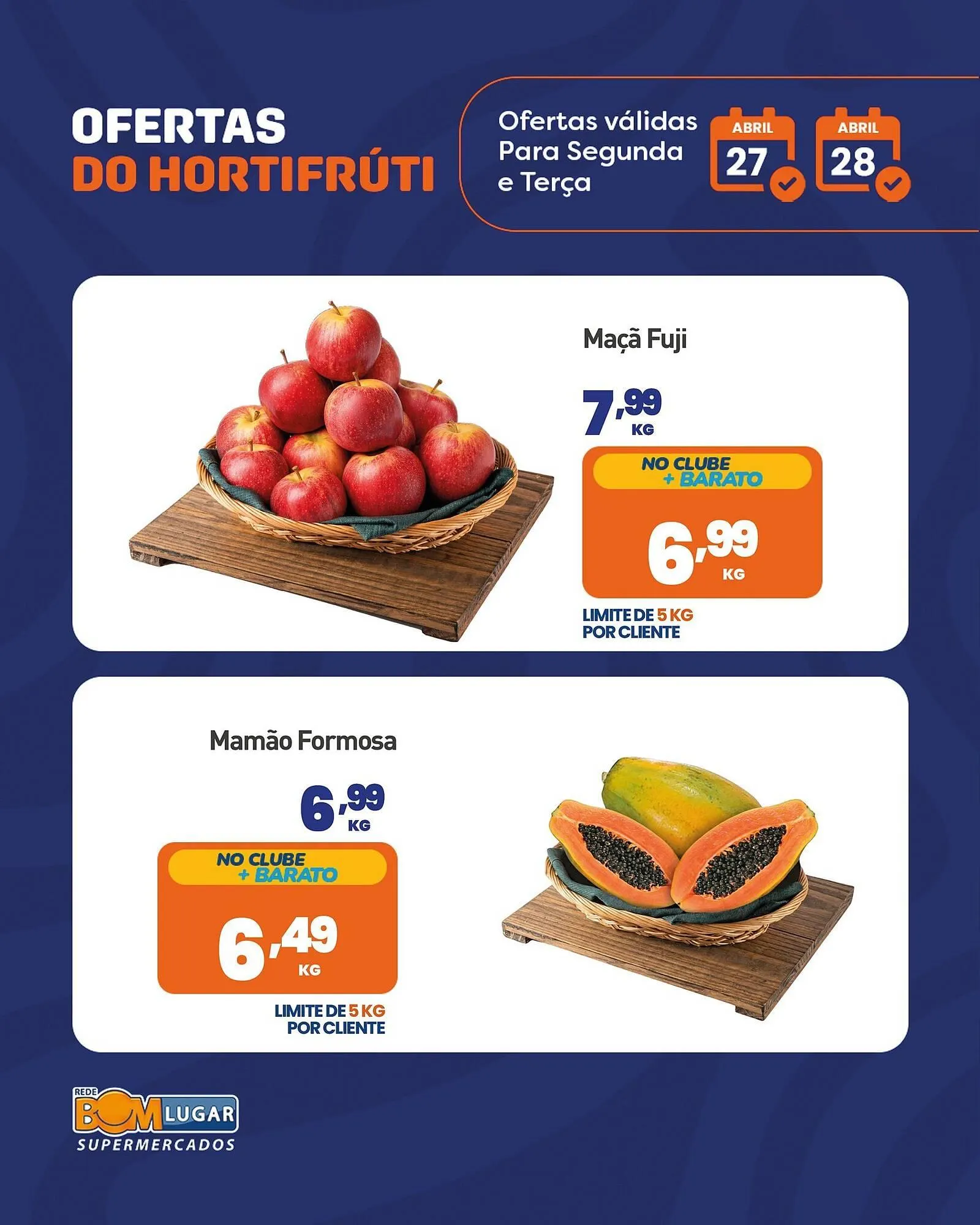 Encarte de Folheto Rede Bom Lugar 27 de abril até 28 de abril 2026 - Pagina 1