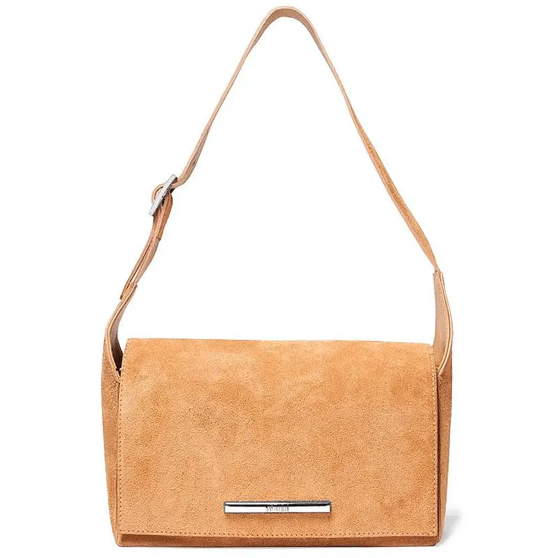 Bolsa Tiracolo Bege Camurça Pequena