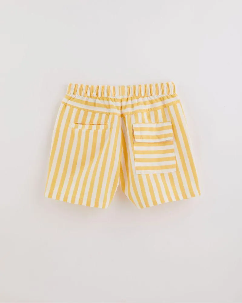 Bermuda Listrado Amarelo Caju Bermuda Listrado Amarelo Caju