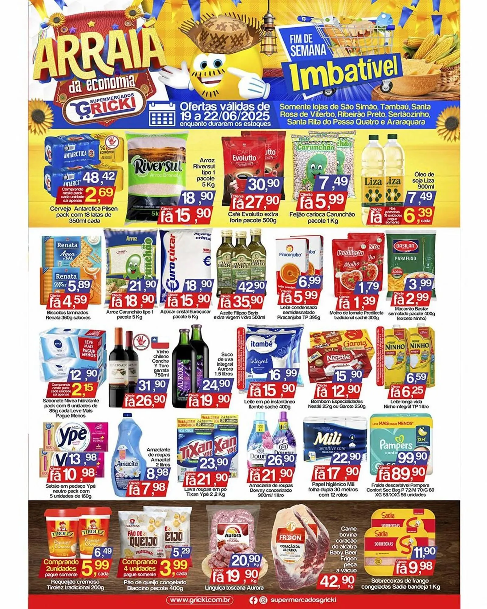 Encarte de Catálogo Supermercados Gricki 19 de junho até 22 de junho 2025 - Pagina 1