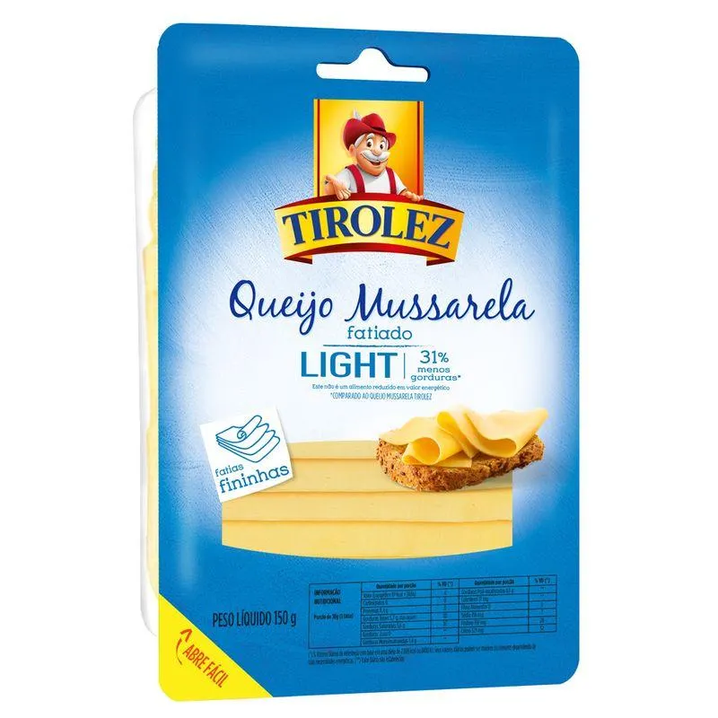 Queijo Mucarela Tirolez 150g Light Fat